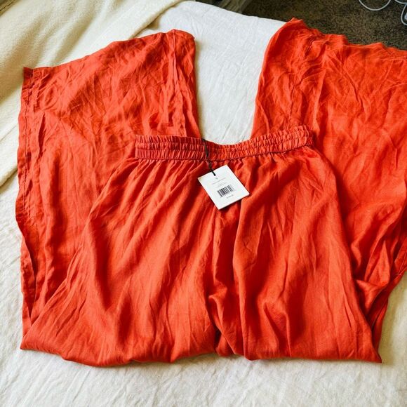 Onia NWT Chole Wide Pants in Spanish Red - Picture 8 of 11